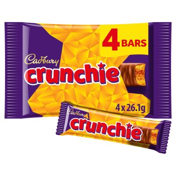 A golden crunchy honeycomb bar covered in Cadbury milk chocolate