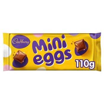 This Cadbury Chocolate Mini Eggs Bar is a delicious sharing bar that is made up of tasty Cadbury Dairy Milk chocolate that’s been stuffed with iconic Cadbury Mini Eggs.
