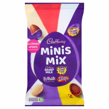 Easter Sweets - A share size bag of Cadbury Mini Eggs, Assorted flavours including creme egg, daim, dairy milk and whote hazelnut.