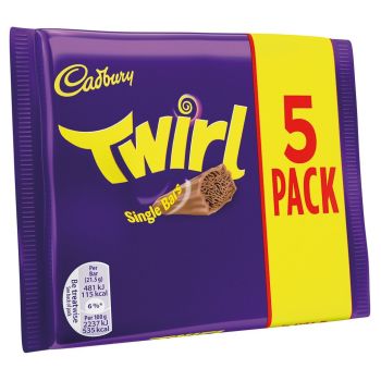 Twirly milk chocolate fingers covered in smooth Cadbury milk chocolate