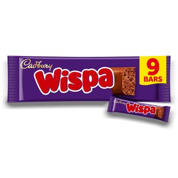 Cadbury Wispa 9 Pack - A deliciously light, yet intensely chocolatey rush of the tiniest bubbles with the biggest taste, covered in smooth Cadbury milk chocolate!