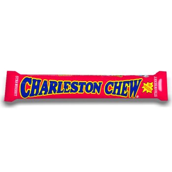 American Sweets - Charleston Chew Strawberry American candy bar, made from strawberry flavour nougat with a chocolate coating.