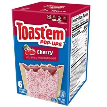 A box of Cherry flavoured Pop Tarts, American sweets imported to the UK