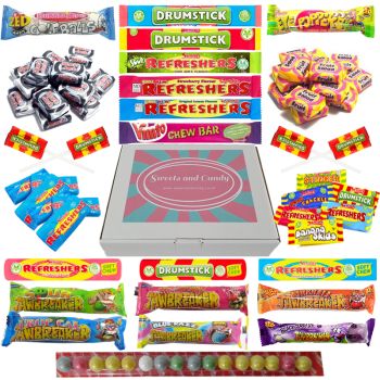 Our Sweets and Candy hamper box filled with the best retro chewy sweets!