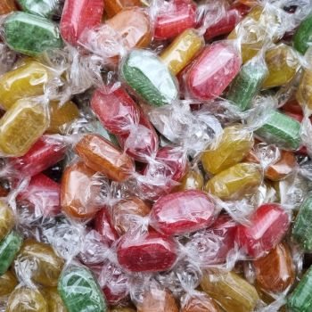 Chocolate Fruits - Retro assorted fruit flavour boiled sweets with a chocolate centre
