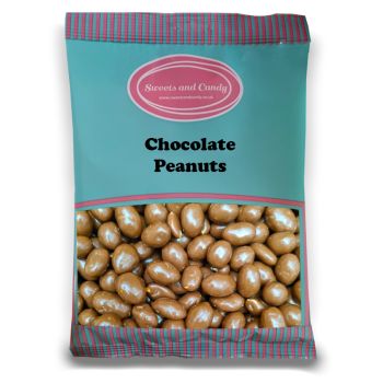 Chocolate Peanuts - 1Kg Bulk bag of traditional crunchy peanuts covered in a chocolate flavour coating