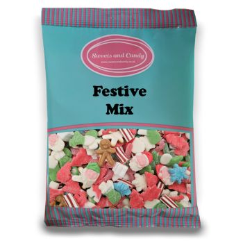 Christmas Sweets - 1Kg Bulk bag of fruit flavour gummy sweets in assorted Christmas shapes