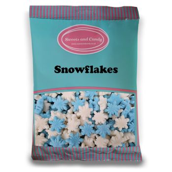 Christmas Sweets - 1Kg Bulk bag of fruit and vanilla flavour sweets shaped like Snowflakes