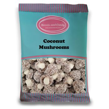Coconut Mushrooms - A bulk 1kg bag of traditional mushroom shaped sweets with a coconut covering