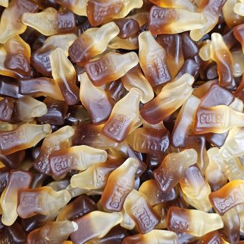 Juicy cola flavour jelly sweets in the shape of cola bottles