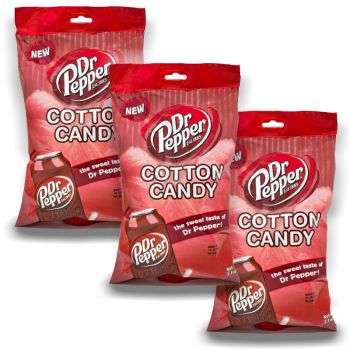 American Sweets - A -pack of 3 Dr Pepper flavour candy floss, American cotton candy sweets.