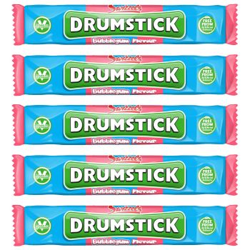 A pack of 10 retro sweets - bubblegum flavour drumstick chew bars