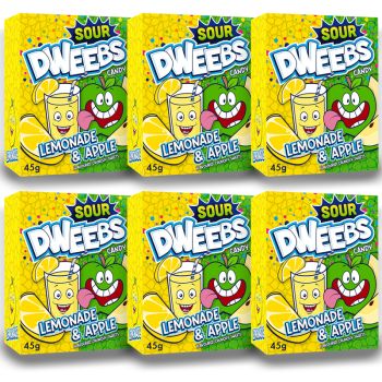 American Sweets - 6 boxes of sour lemonade and apple flavour chewy Dweebs American candy