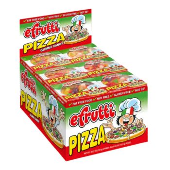 American Sweets - a full box of 48 fruit flavour gummy sweets shaped like pizzas