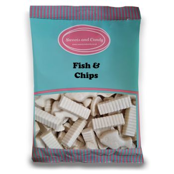 Fish and Chips - 1Kg Bulk bag of white chocolate flavour candy pieces!