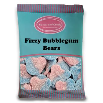 Vegan Fizzy Bubblegum Bears - 1Kg Bulk bag of Vegan bubblegum flavour sweets, shaped like bears with a fizzy coating!