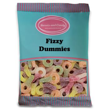Vegan Fizzy Dummies - 1Kg Bulk bag of Vegan fruit flavour sweets, shaped like dummies with a fizzy coating!