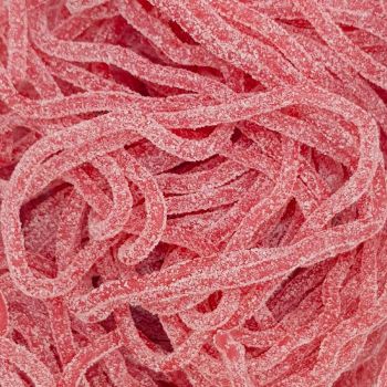 Fizzy strawberry sweets in the shape of laces!