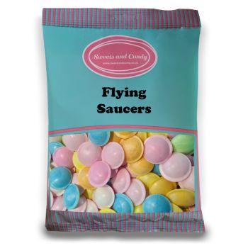 Pick and Mix Sweets - 200g Bulk bag of Flying Saucers, retro edible paper sweets with a fizzy sherbet centre
