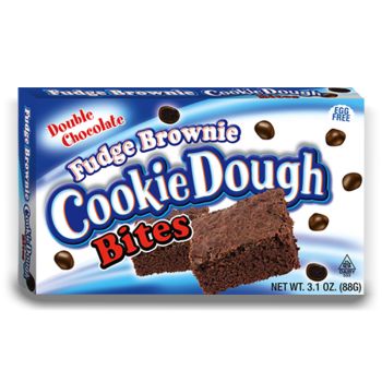 American Sweets - fudge brownie flavour American candy cookie dough bites in a theatre box.