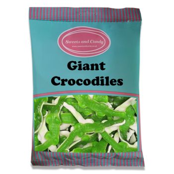 Giant Crocodiles 1kg bag - a bulk 1kg bag of giant jelly crocodile shaped sweets