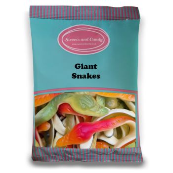 Giant Snakes - 1Kg Bulk bag of retro fruit flavour jelly sweets in the shape of massive snakes!