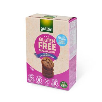 Gullon double chocolate chop cookies with no gluten, no eggs, and no nuts