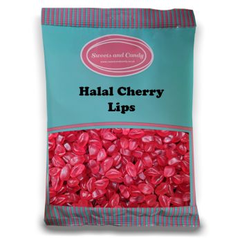 Halal Pick and Mix Sweets - 1kg Bulk bag of Halal Cherry Lips, cherry flavour jelly sweets shaped like juicy lips