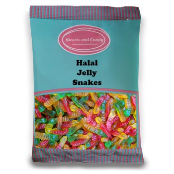 Halal Pick and Mix Sweets - 1kg Bulk bag of Halal Jelly Snakes, fruit flavour jelly sweets!