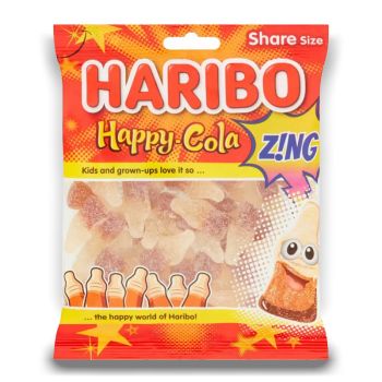 Haribo Fizzy Cola Bottles - gummy sweets that are super tasty and look just like real bottles of cola but with a sour zing twist!
