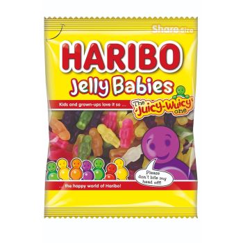 Haribo jelly sweets in the shape of jelly babies and fruit flavour sweets