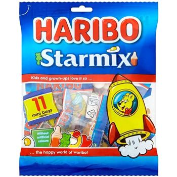 A bumper bag of 11 mini bags of Haribo starmix sweets