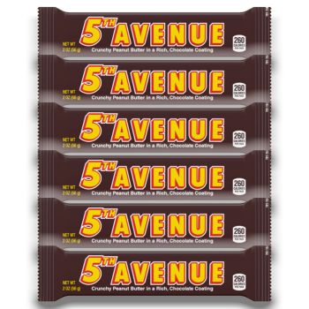 American Sweets - A pack of 6 Hersheys 5th Avenue bars, peanut butter and chocolate American candy bars!