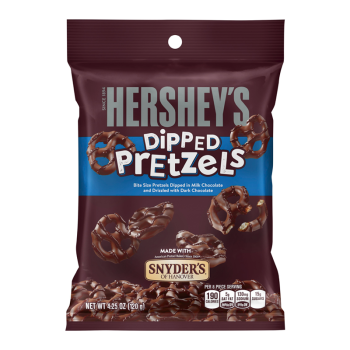 Snyders pretzels dipped in Hershey's Milk chocolate imported from America