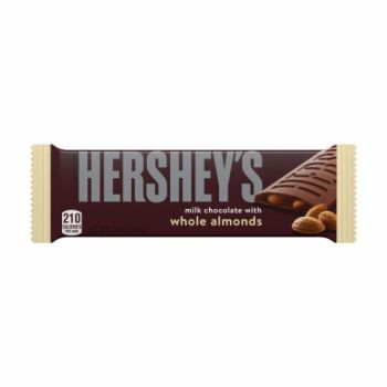 Hersheys milk chocolate with whole almonds American chocolate bar