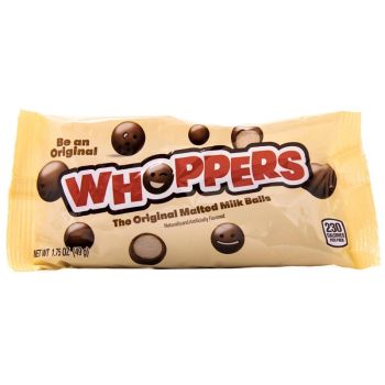 American Sweets - Hershey's whoppers malt balls in a 49g bag.