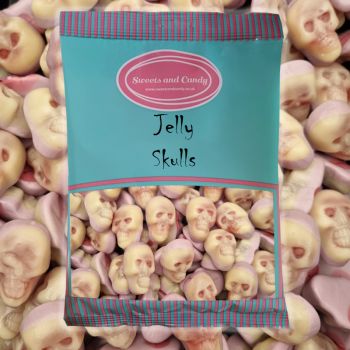 Halloween Sweets - Jelly Skulls - 1Kg Bulk bag of spooky fruit flavour jelly sweets shaped like skulls!