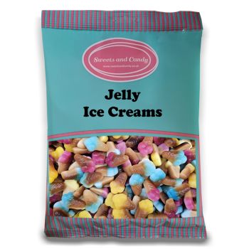 A bulk 1kg bag of Jelly ice creams, fruit flavour jelly sweets shaped like ice cream cones