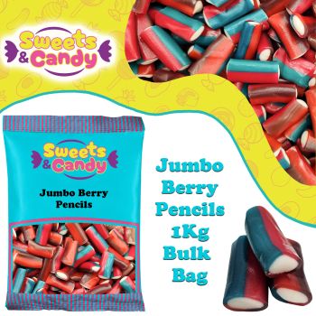 A bulk 1kg bag of Retro Jumbo Berry Pencils