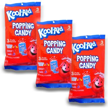 American Sweets - Pack of 3 Kool aid popping candy bags, includes 3 flavours - Tropical Punch, Cherry and Grape