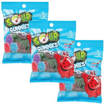 American Sweets - Sour kool aid gummy sweets in a 113g peg bag.