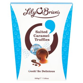 Christmas Chocolates - A 200g box of Lily O'Briens Salted Caramel Truffles, Christmas chocolates.
