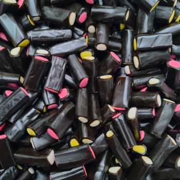 Liquorice Cream Rock 3kg bulk bag - traditional liquorice sweets with a fondant centre