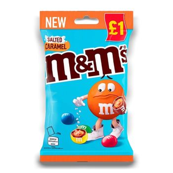 A treat bag of Salted Caramel M&M's, soft Salted Caramel centre surrounded by a generous layer of M&M’s milk chocolate and of course, the colourful sugar shell.
