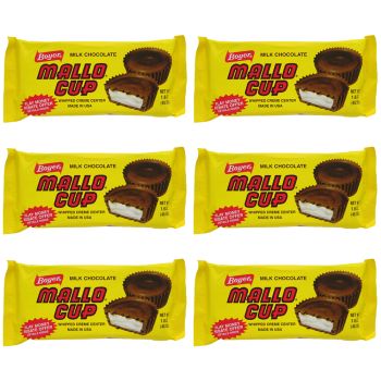 American Sweets - A pack of 6 Mallo Cups, made with milk chocolate and a whipped creme centre
