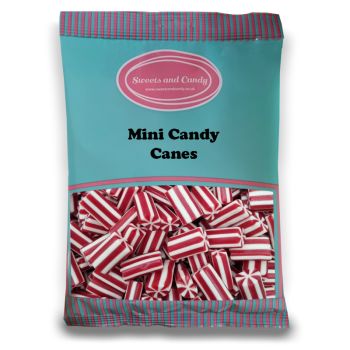 Mini Candy Canes - 1Kg Bulk bag of retro fruit flavour gummy and fondant sweets.
