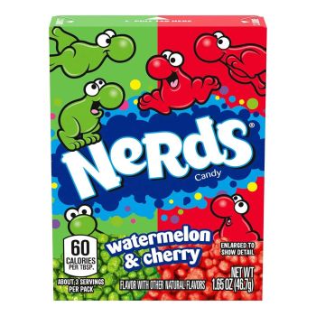 American Sweets - watermelon and cherry flavour Nerds, crunchy chewy American candy.