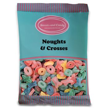 A bulk 1kg bag of jelly noughts and crosses sweets