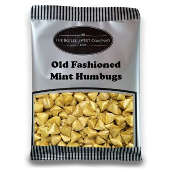 Pick and Mix Sweets - 1Kg Bulk bag of Old Fashioned Mint Humbugs, Traditional pyramid shaped mint flavour boiled sweets