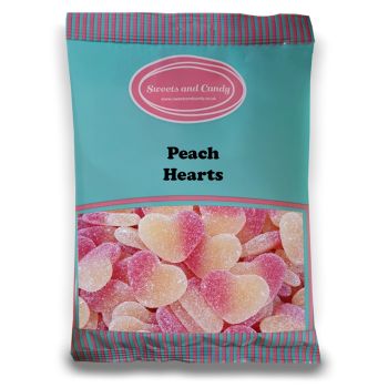 Peach Hearts - 1Kg Bulk bag of peach flavour jelly sweets in a heart shape!